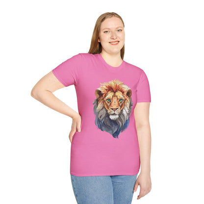 Floral Lion Shirt Unisex Tee Softstyle Gildan 64000 Comfort Fit