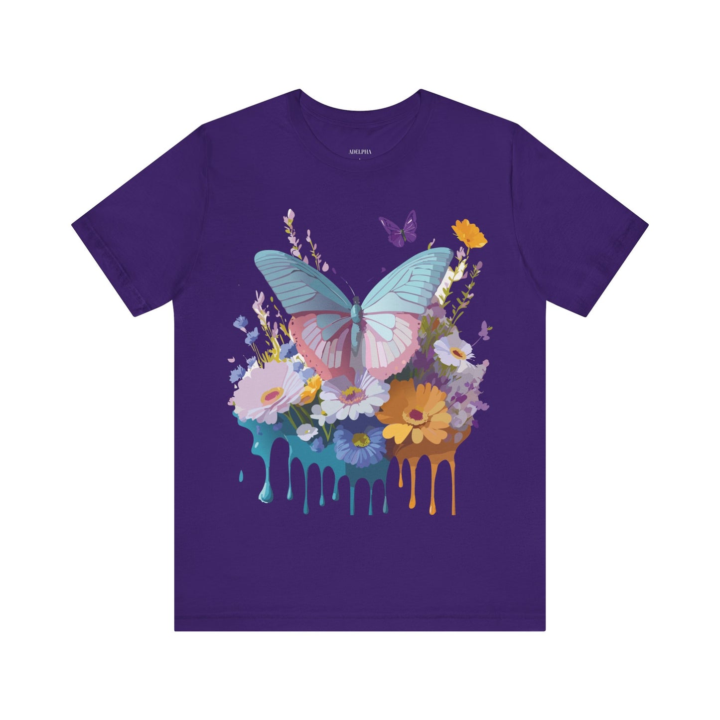 Natural Cotton Tee Shirt with Butterfly