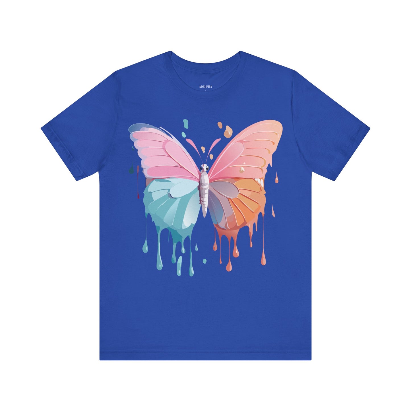 Natural Cotton Tee Shirt with Butterfly