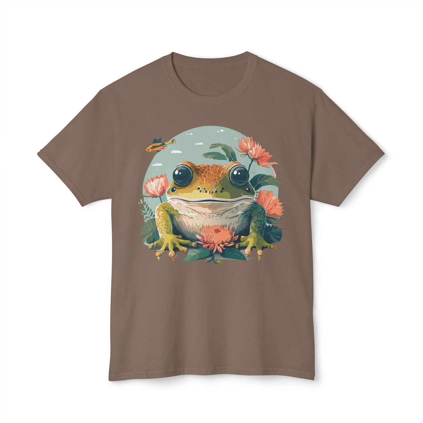 Frog T-Shirt, Vintage Frog Tee, Floral Tees, Frog Art Design Shirt, Tee Shirt with Frog 1
