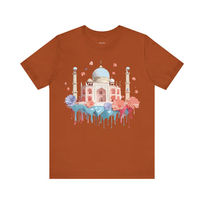 Natural Cotton Tee Shirt - Taj Mahal, India Printify