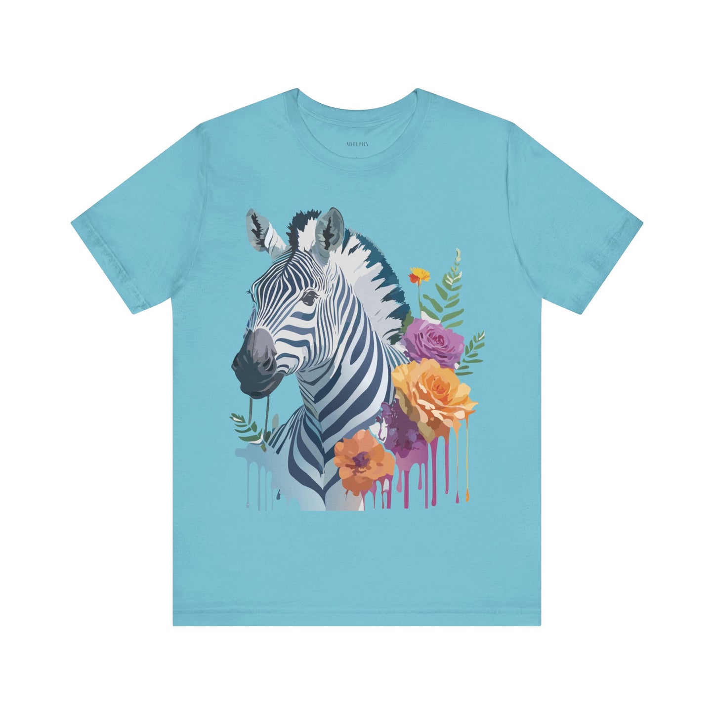 Natural Cotton Tee Shirt with Zebra