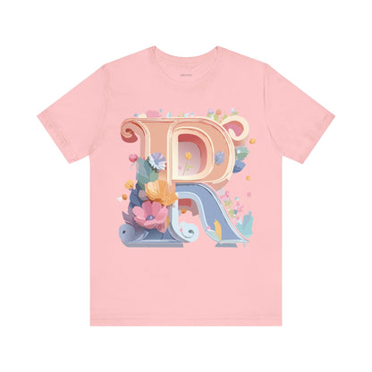 Natural Cotton Tee Shirt - Letters Collection - R Printify