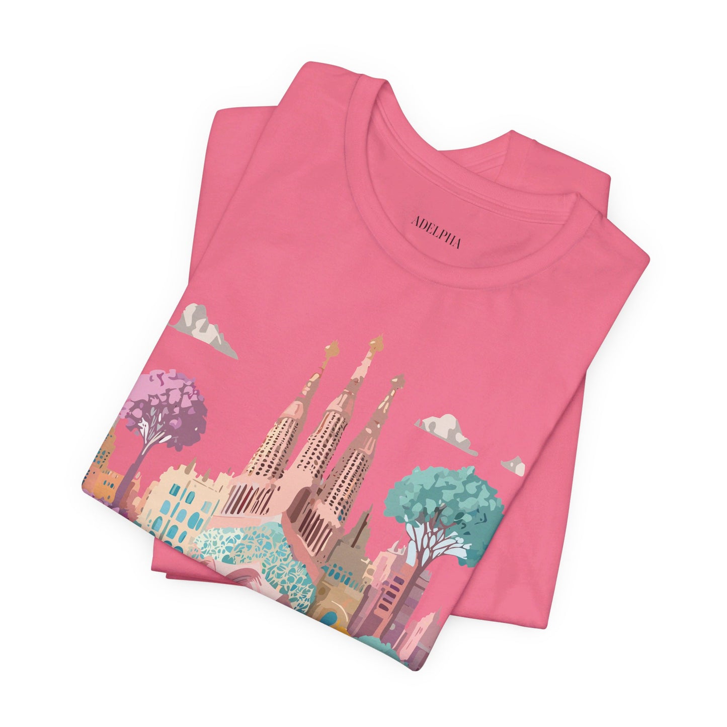 Natural Cotton Tee Shirt - Beautiful Places Collection - Barcelona