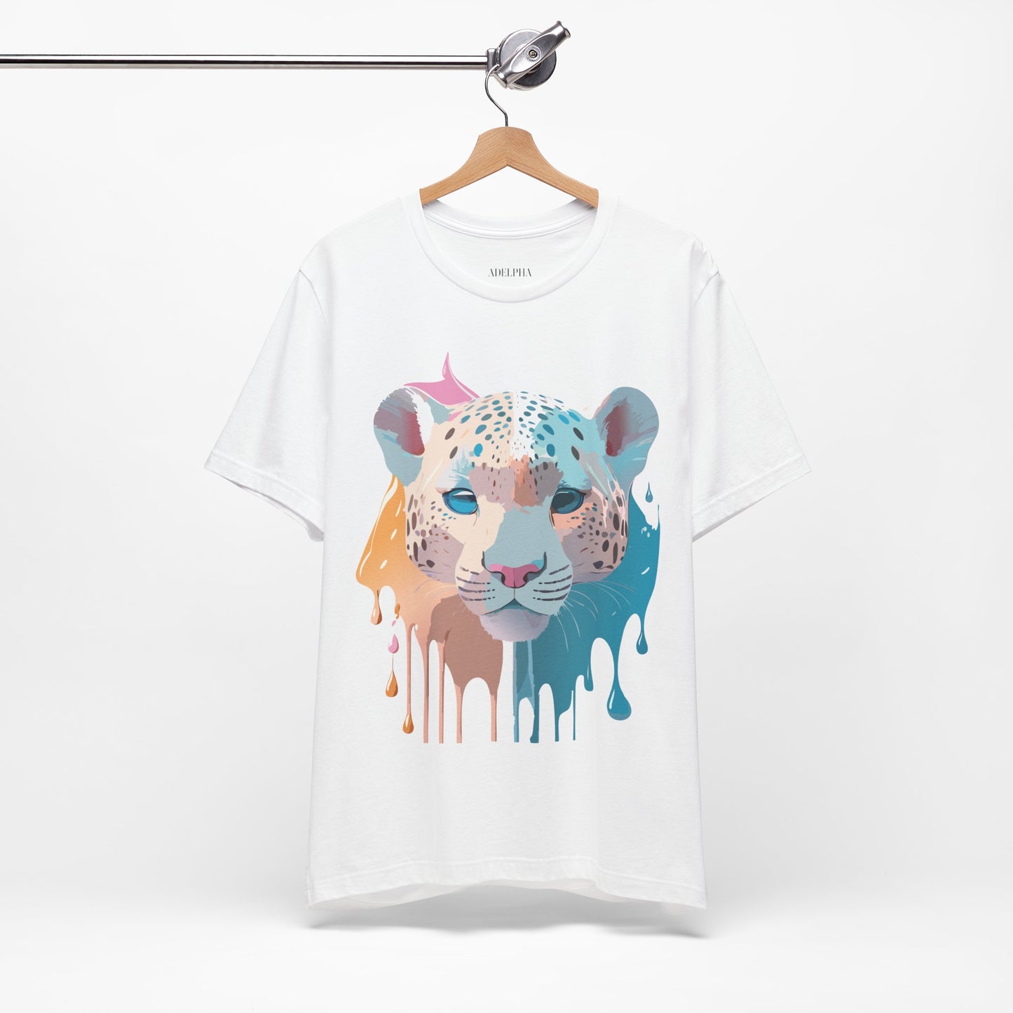 Natural Cotton Tee Shirt with Cheetah