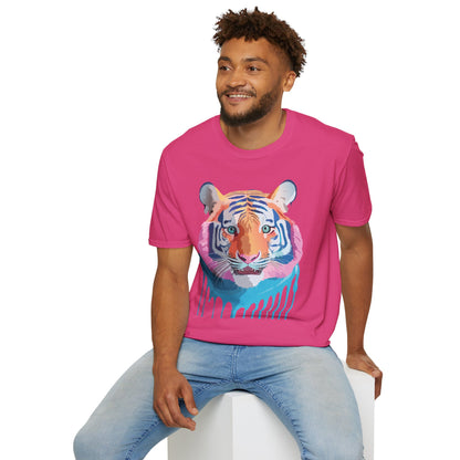 Tiger Print Unisex Softstyle Breathable Cotton Tee 64000 Gildan Shirt
