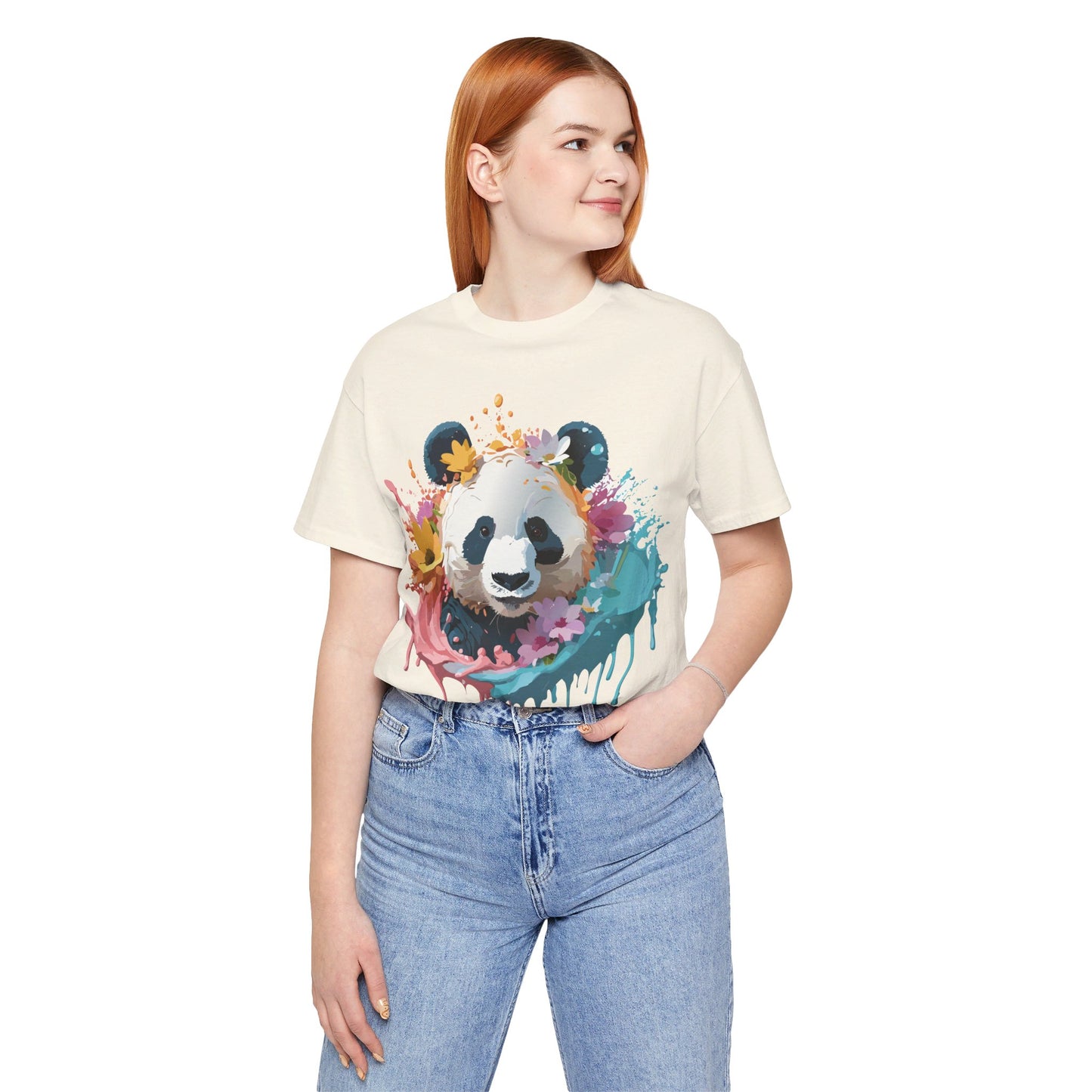 T-shirt en coton naturel avec panda