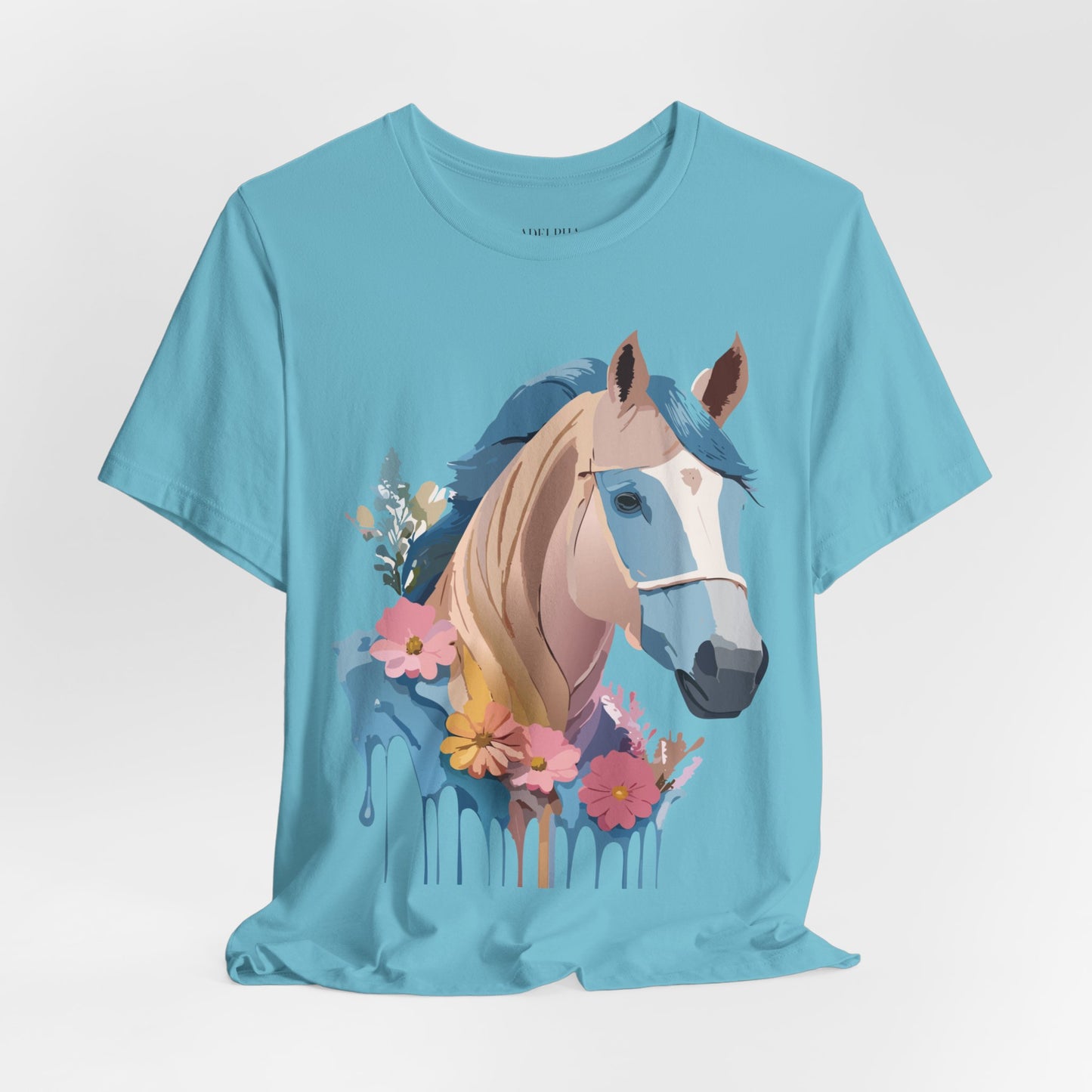 Natural Cotton Tee Shirt with Horse