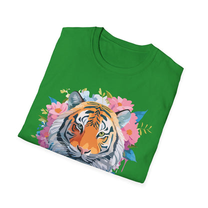 Tiger Print Shirt Unisex Short Sleeve Tee Gildan Softstyle 64000