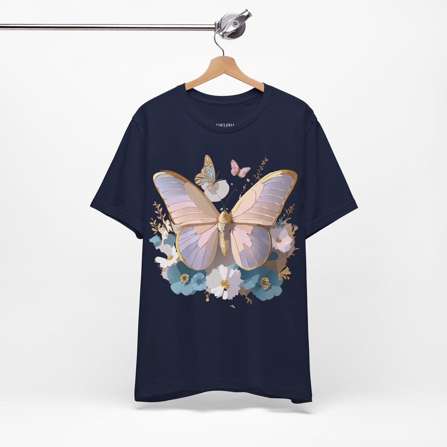 T-shirt en coton naturel avec papillon