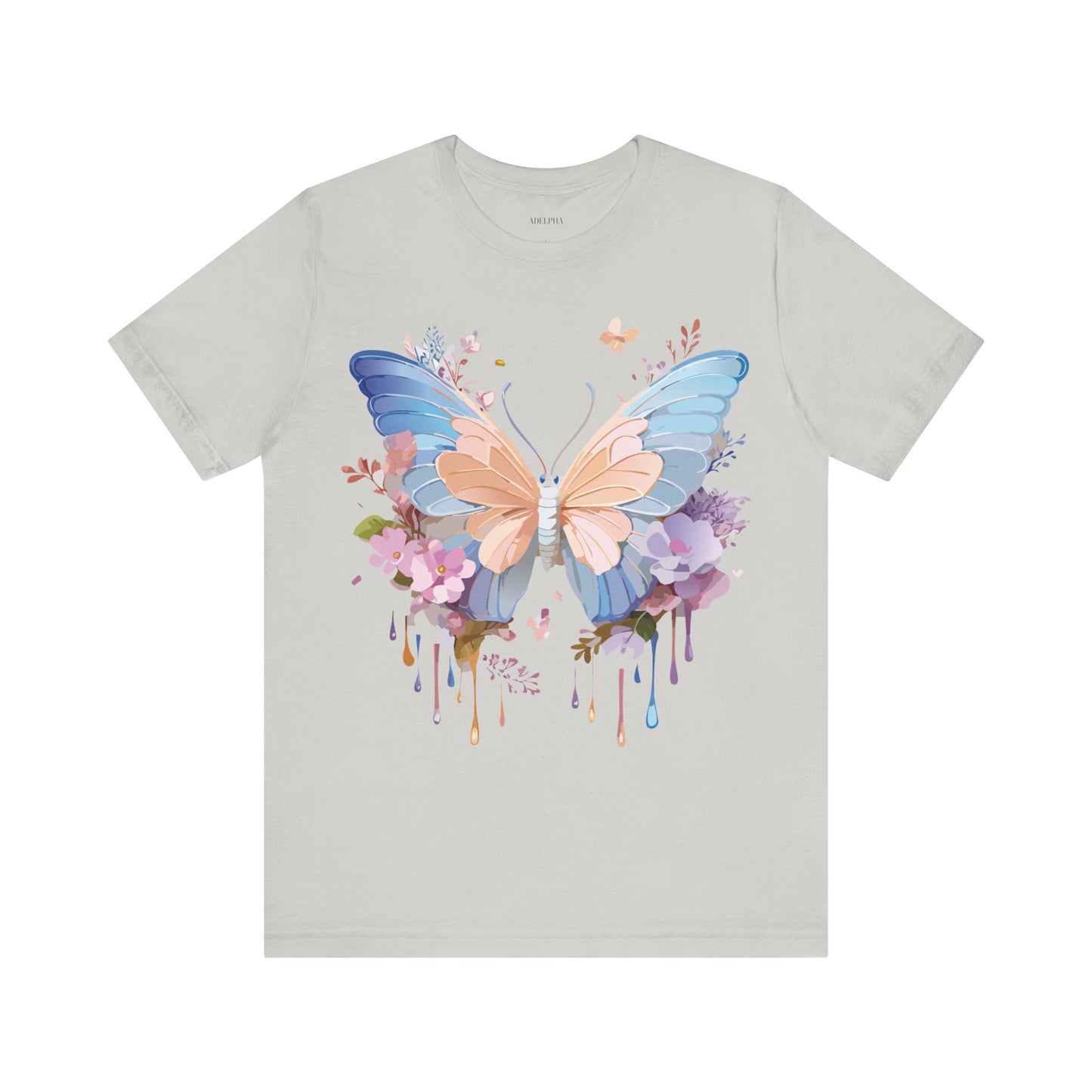 Natural Cotton Tee Shirt with Butterfly