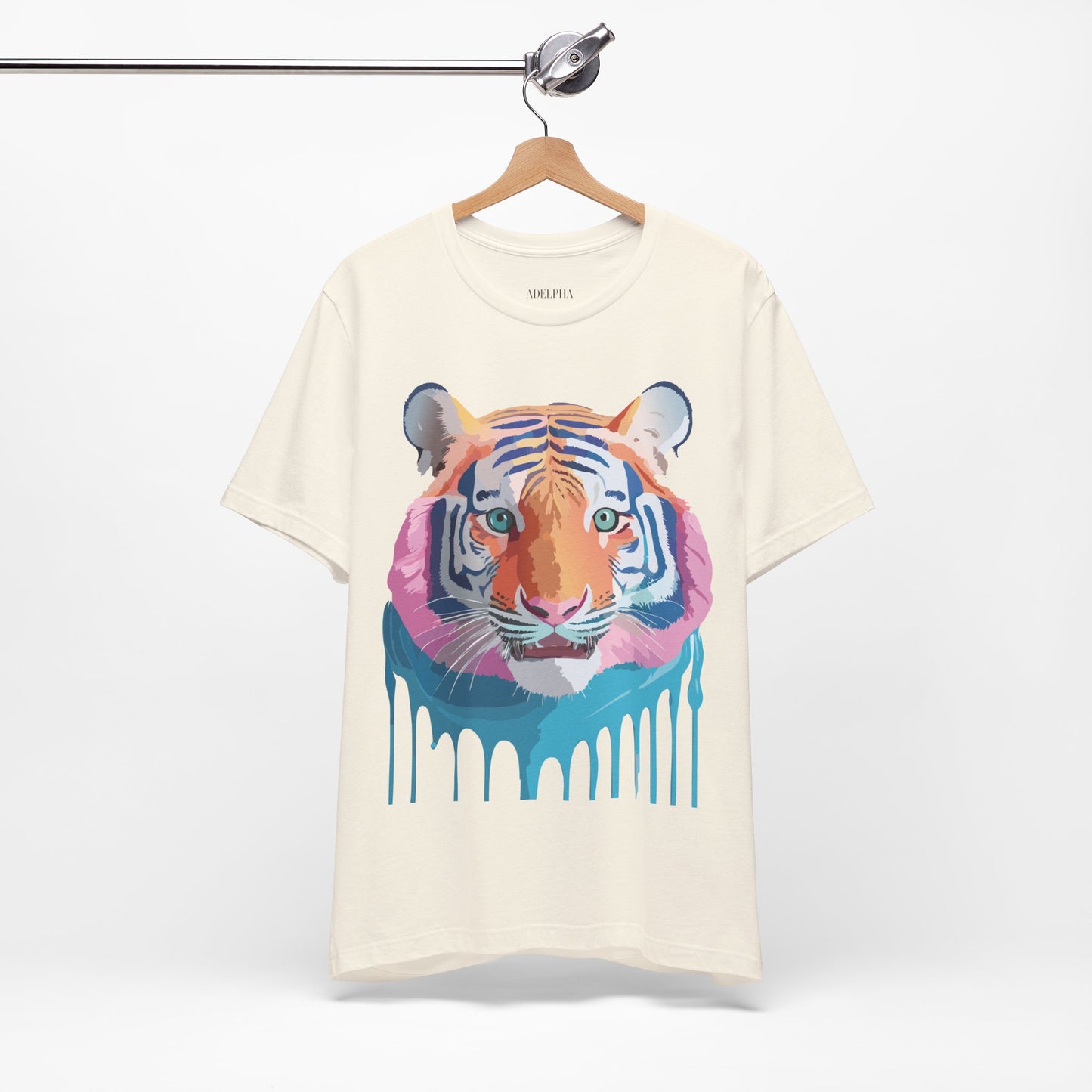 Natural Cotton Tee Shirt with Tiger