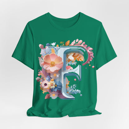 Natural Cotton Tee Shirt - Letters Collection - F Printify
