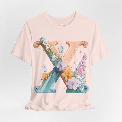 Natural Cotton Tee Shirt - Letters Collection - X Printify