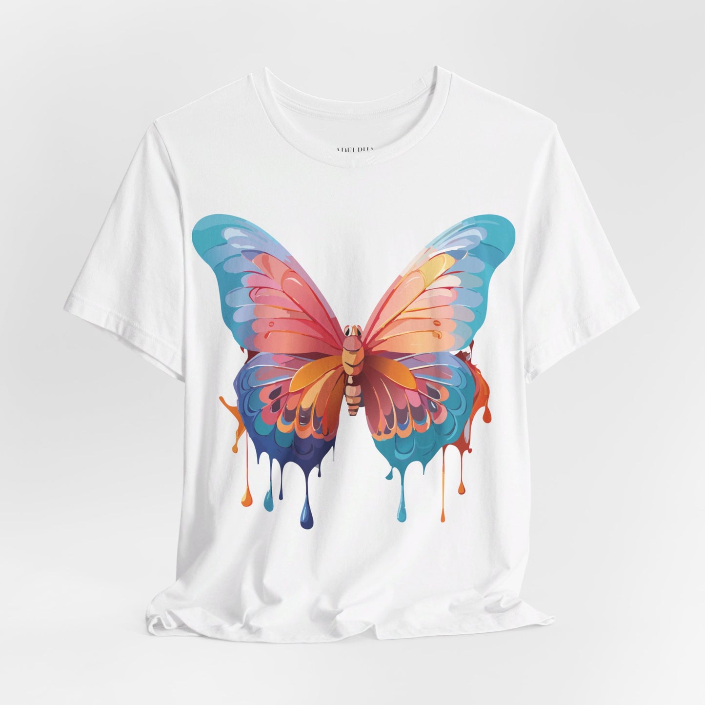 Natural Cotton Tee Shirt with Butterfly