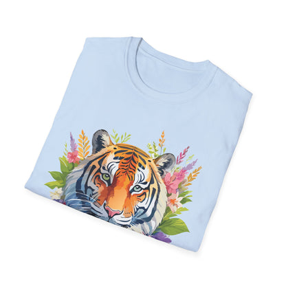 Tiger Print Unisex Gildan Softstyle Tee 64000 100 Percent Ring Spun Cotton