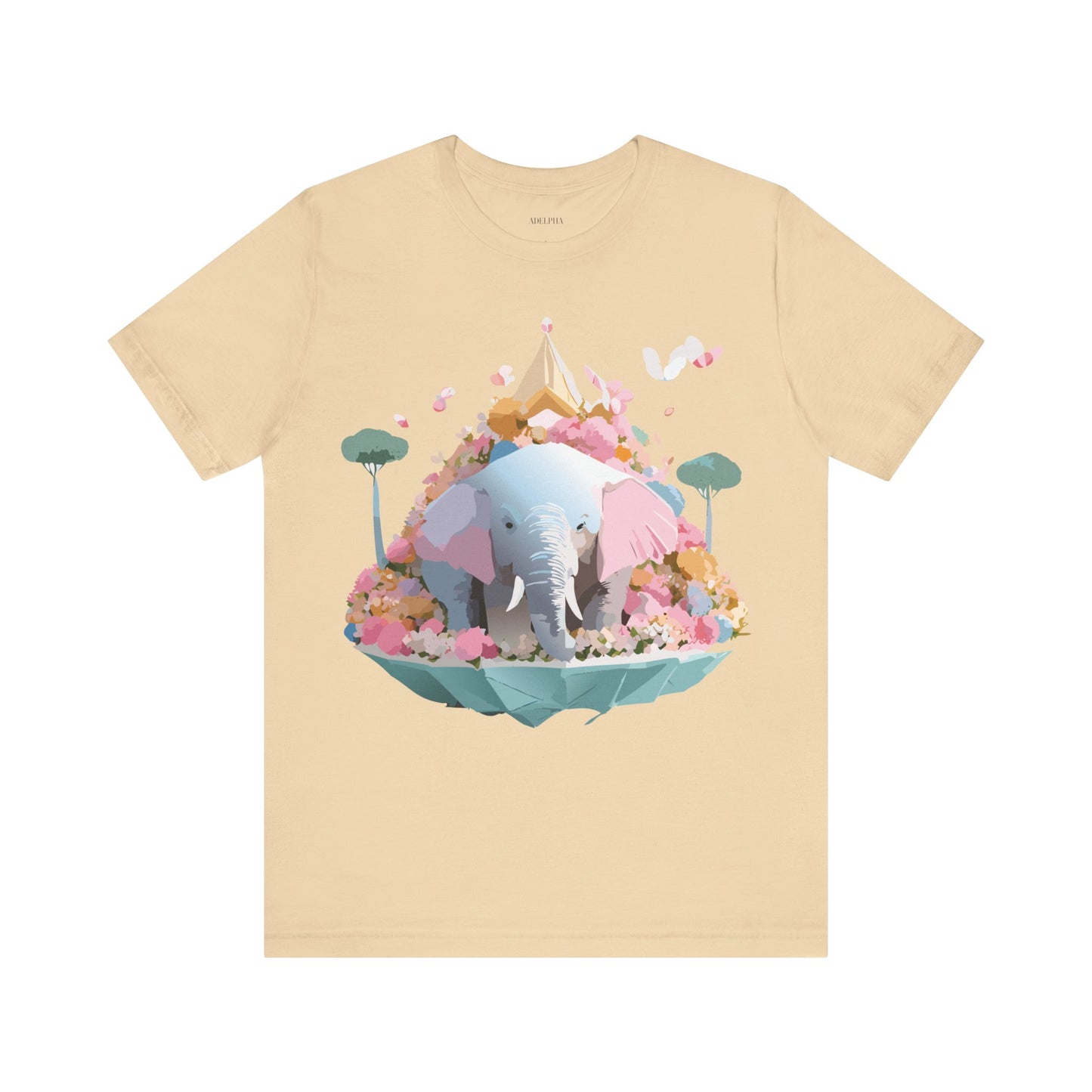 T-shirt en coton naturel avec motif éléphant