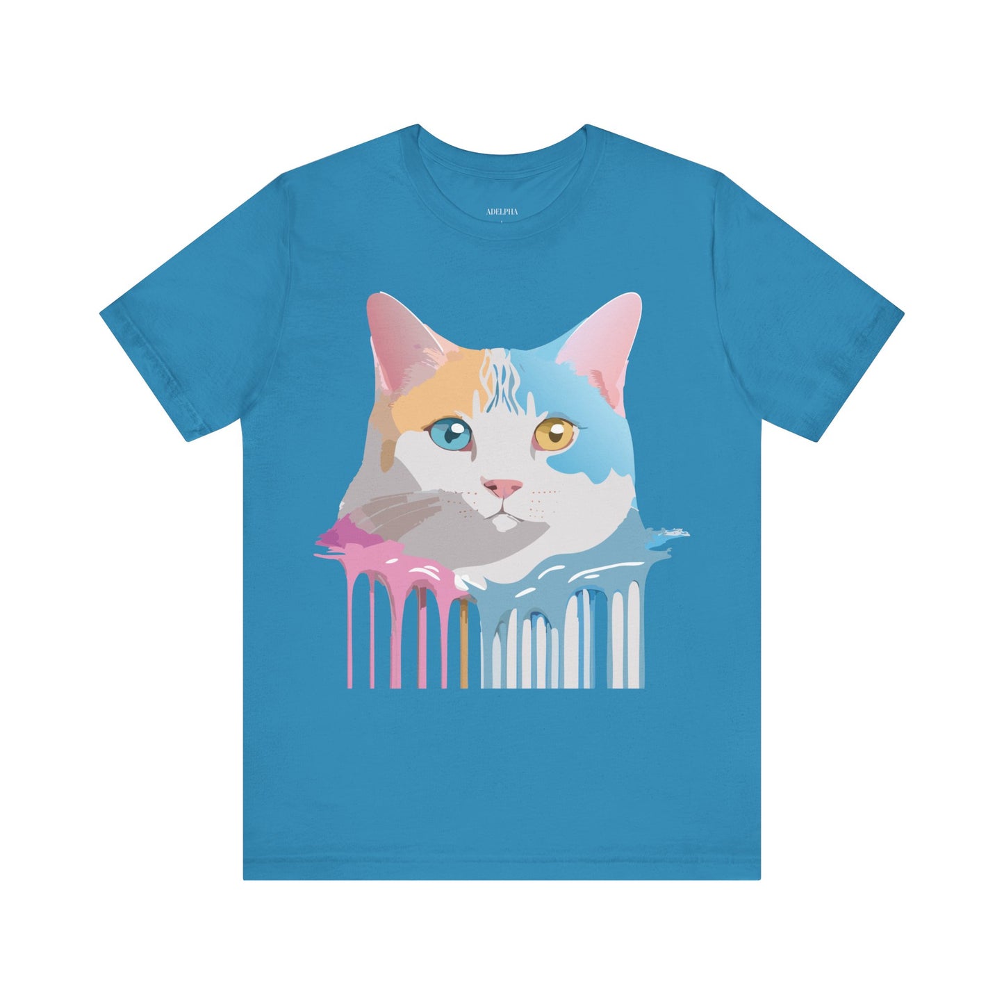 Natural Cotton Tee Shirt with Cat