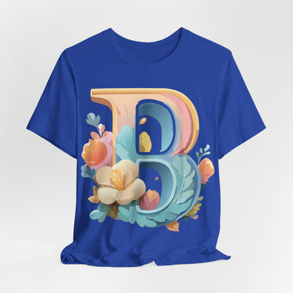 Natural Cotton Tee Shirt - Letters Collection - B Printify