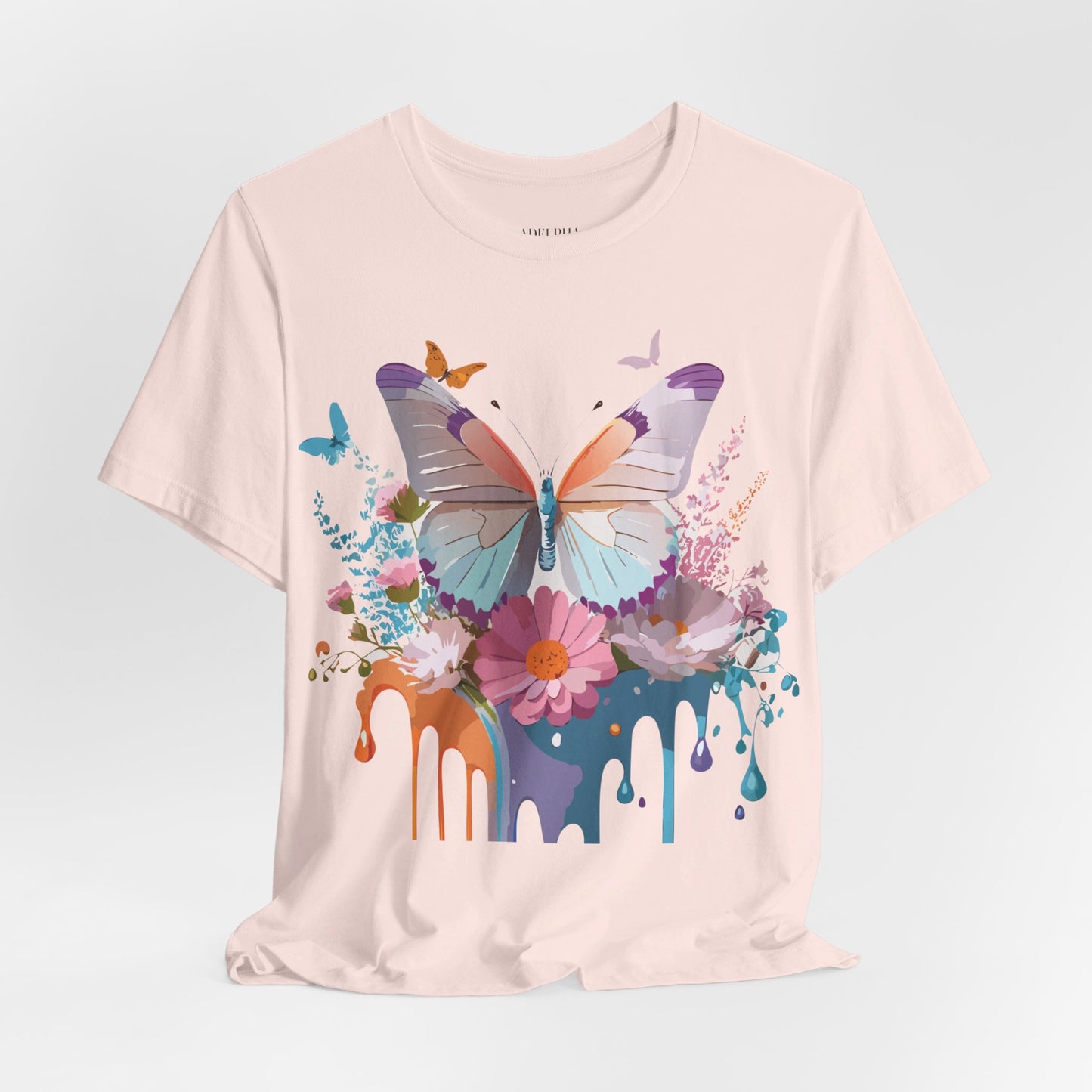 T-shirt en coton naturel avec papillon