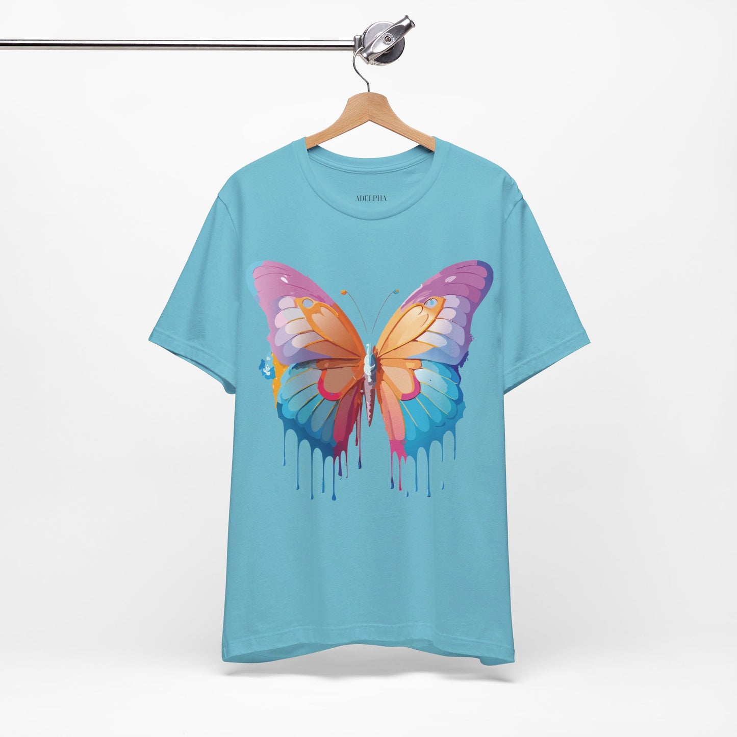 Natural Cotton Tee Shirt with Butterfly