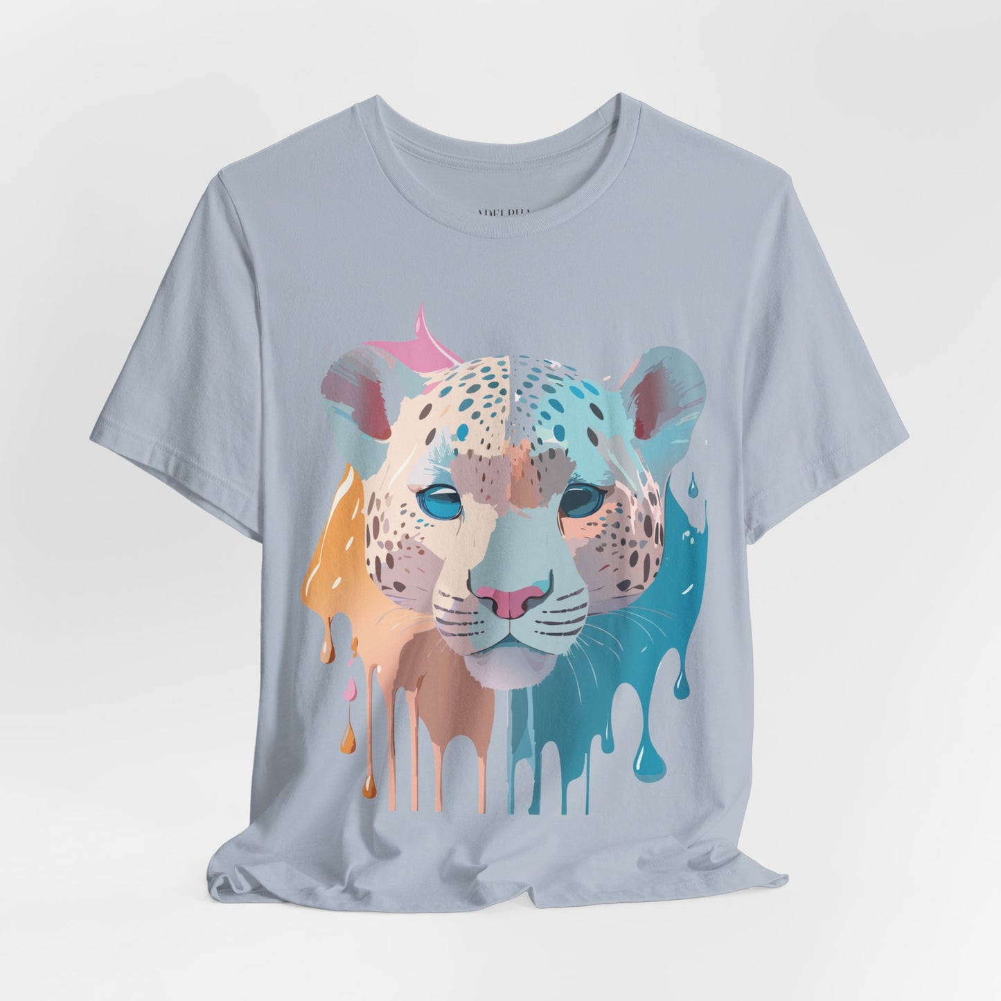 Natural Cotton Tee Shirt with Cheetah