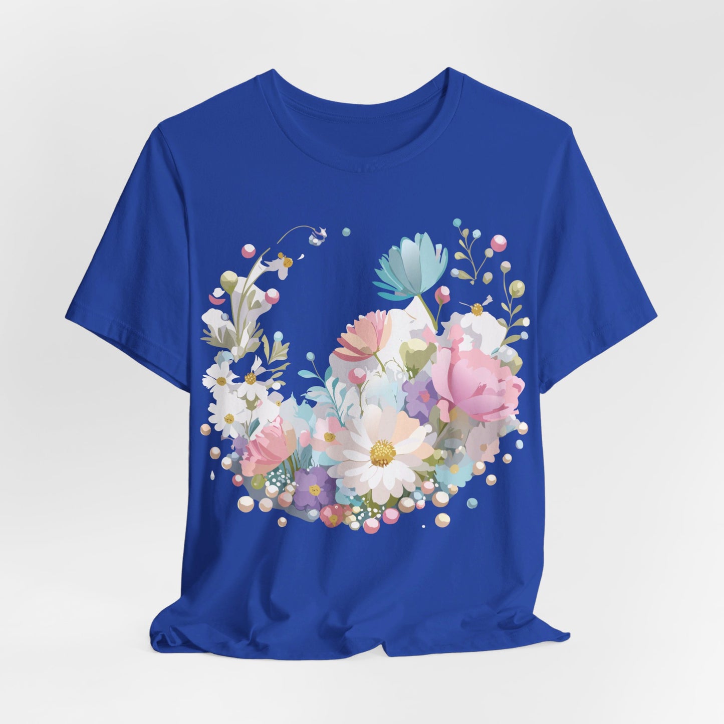 T-shirt en coton naturel avec fleurs