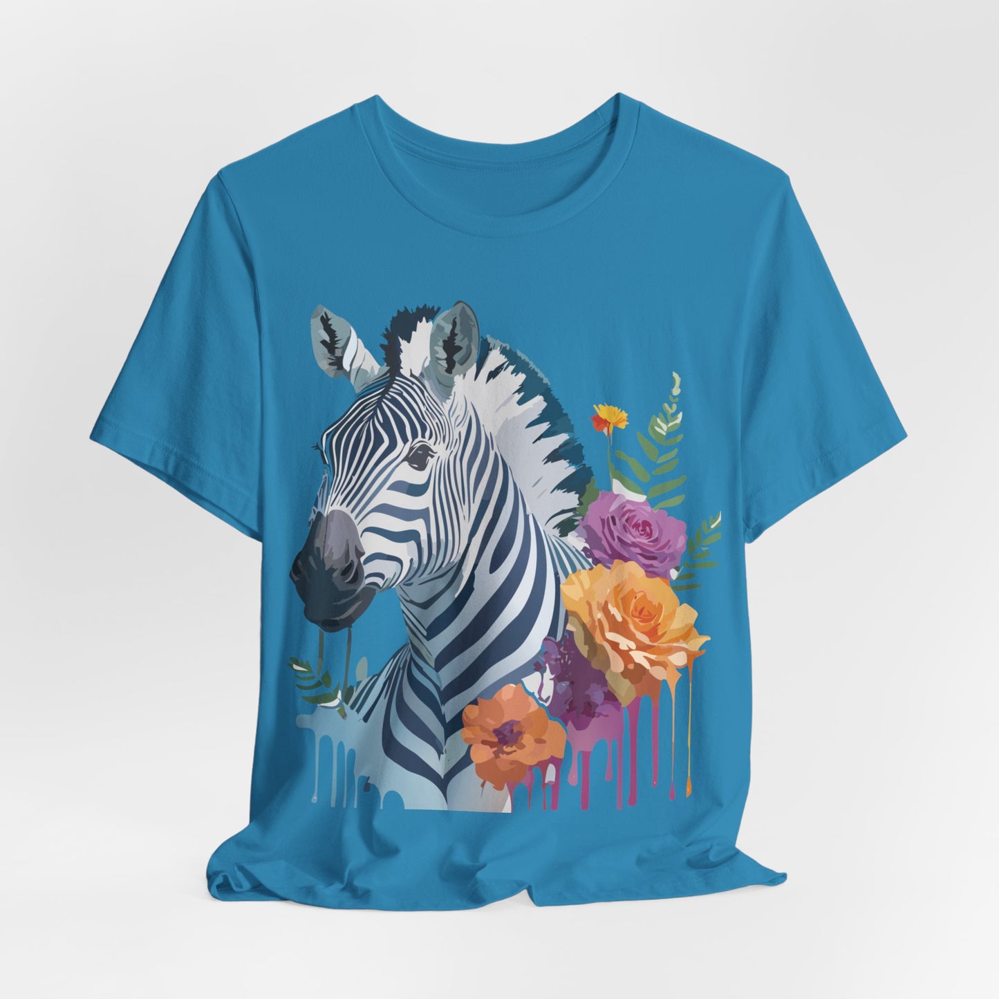 Natural Cotton Tee Shirt with Zebra