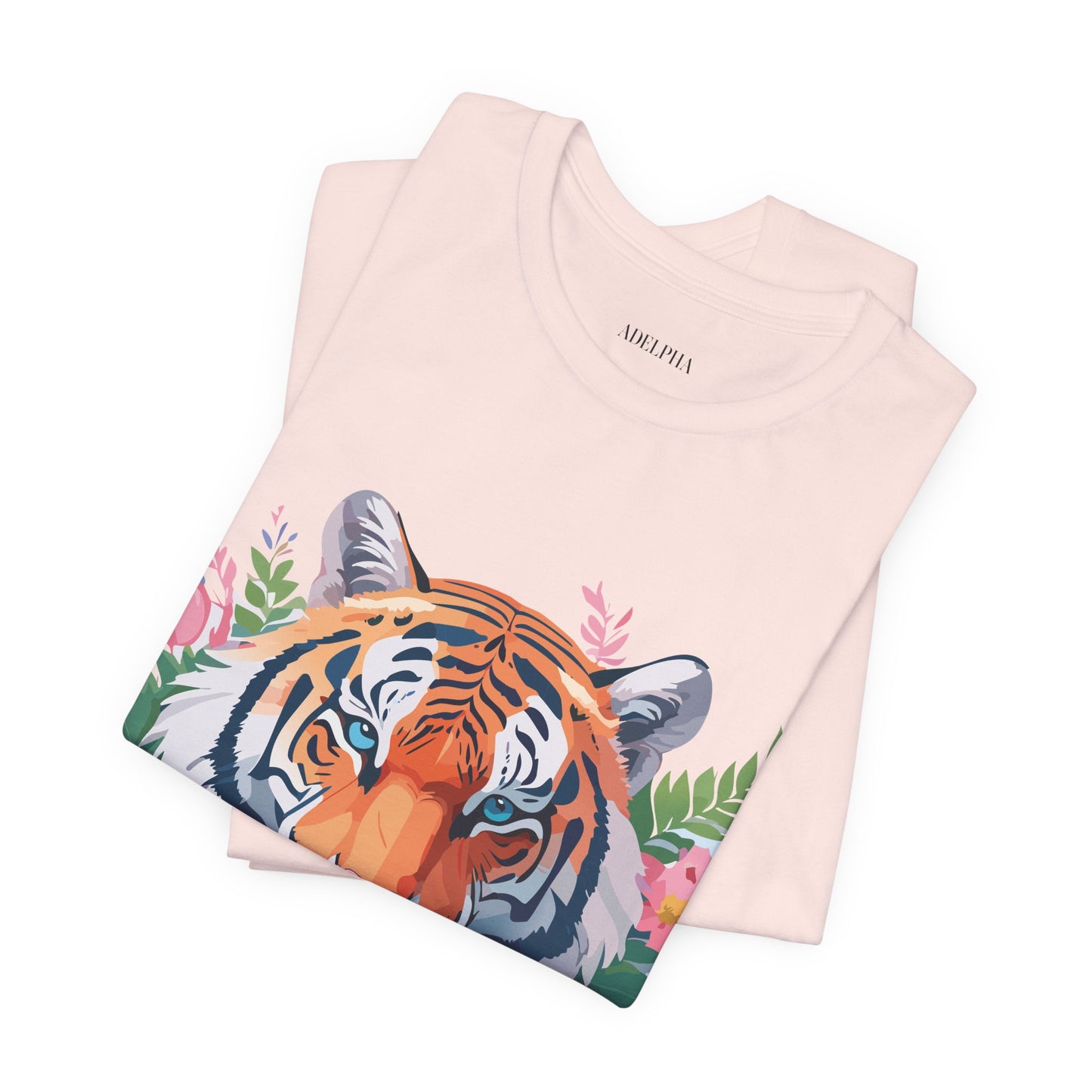 Natural Cotton Tee Shirt with Tiger