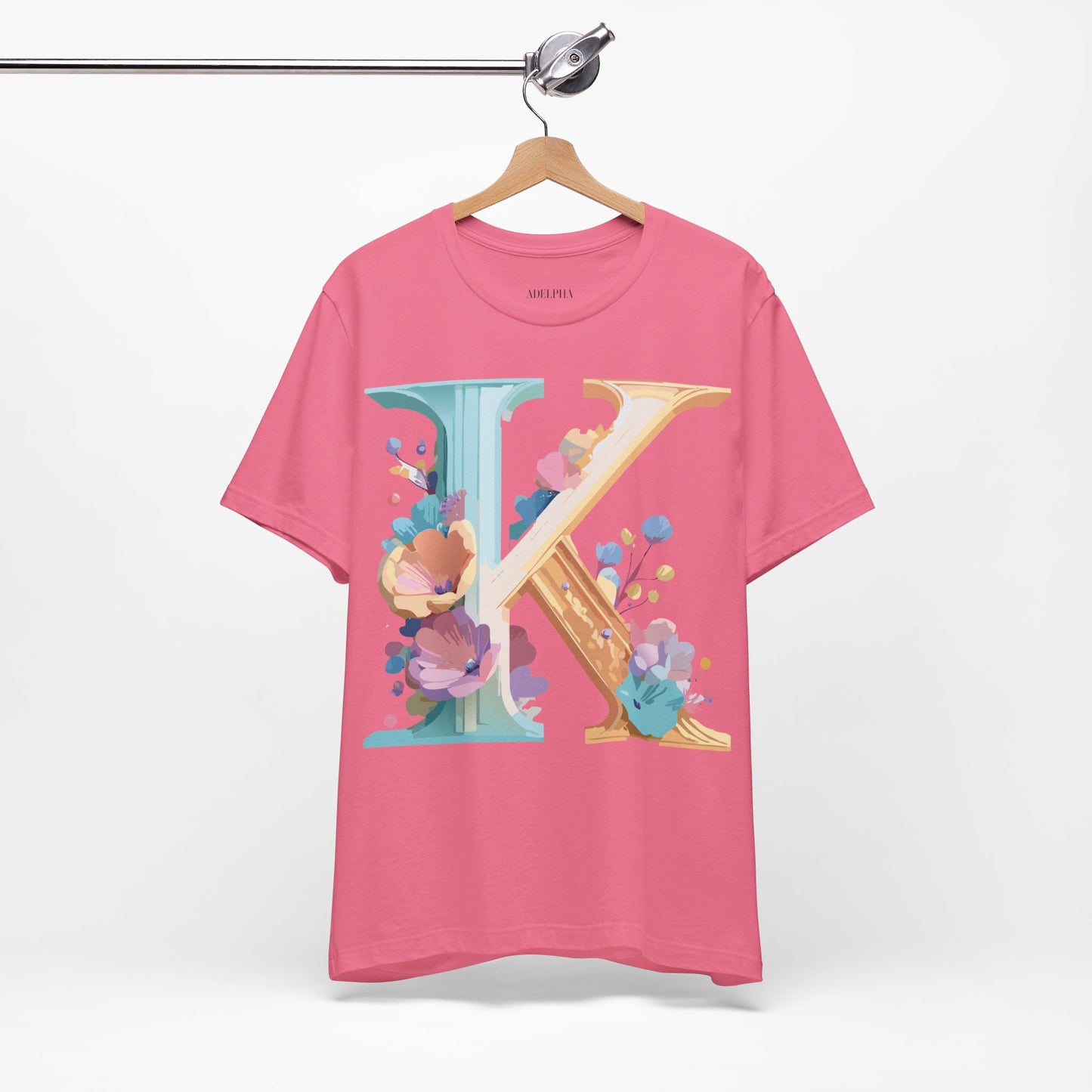 Natural Cotton Tee Shirt - Letters Collection - K