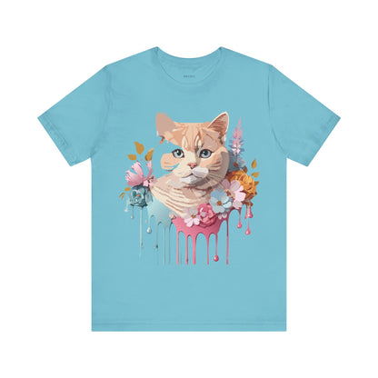 Natural Cotton Tee Shirt with Cat Printify