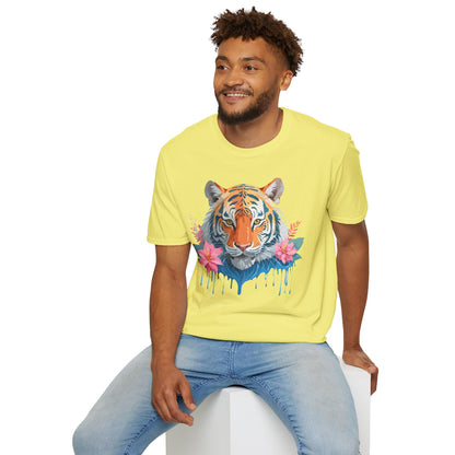 Tiger Unisex Softstyle T Shirt 100 Percent Cotton Gildan 64000 Animal Tee
