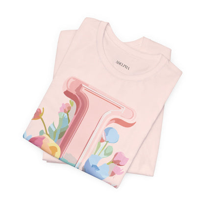Natural Cotton Tee Shirt - Letters Collection - I Printify
