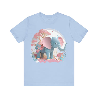 Natural Cotton Tee Shirt with Elephant Printify