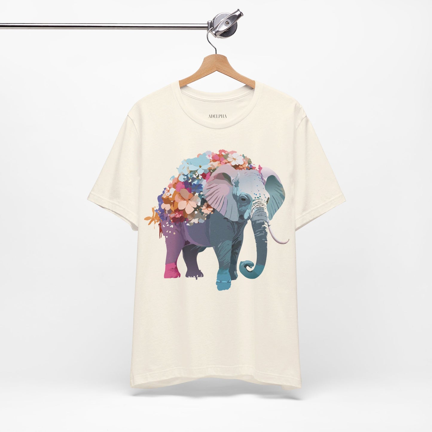 Natural Cotton Tee Shirt with Elephant