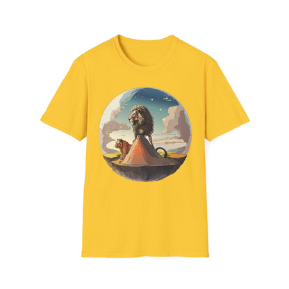 Lion Graphic T Shirt Unisex Softstyle 64000 Gildan 100 Percent Cotton Tee