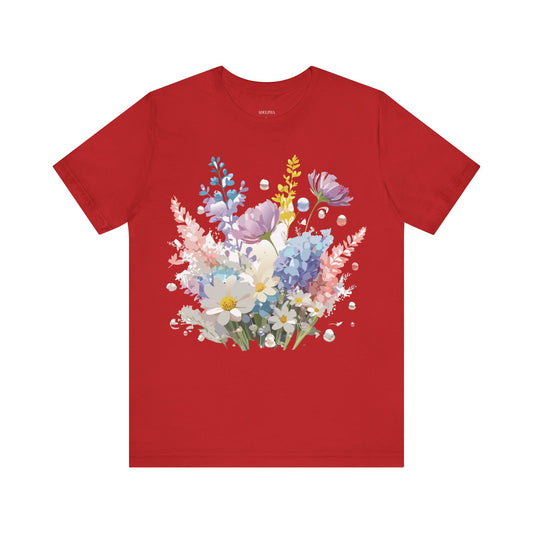 T-Shirt aus natürlicher Baumwolle mit Blumen