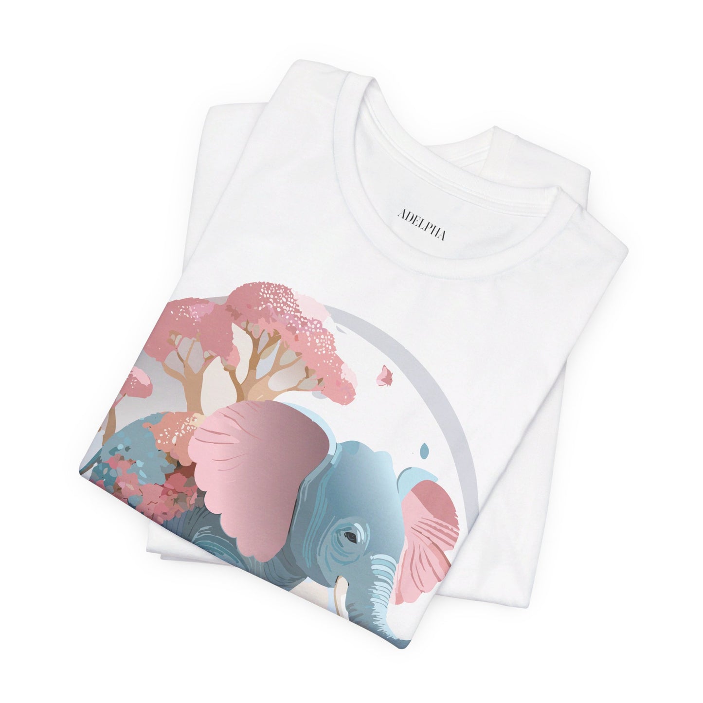 Natural Cotton Tee Shirt with Elephant