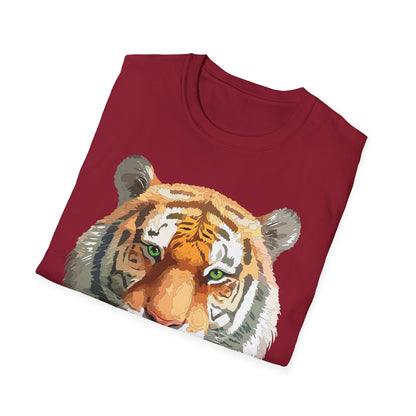 Tiger Print Shirt Unisex Animal Tee Gildan Softstyle 64000 Cotton Comfort