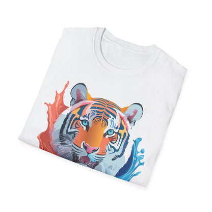 Unisex Tiger Tee Gildan Softstyle Animal Print Shirt Ring Spun Cotton