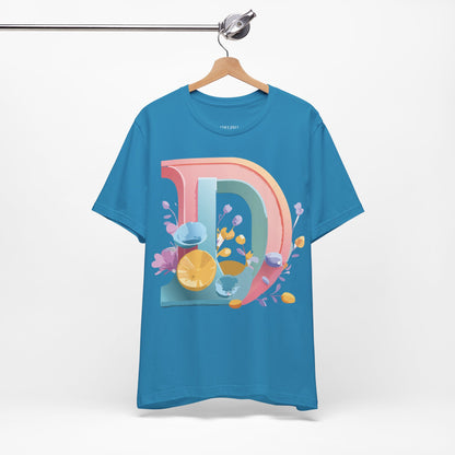 Natural Cotton Tee Shirt - Letters Collection - D Printify