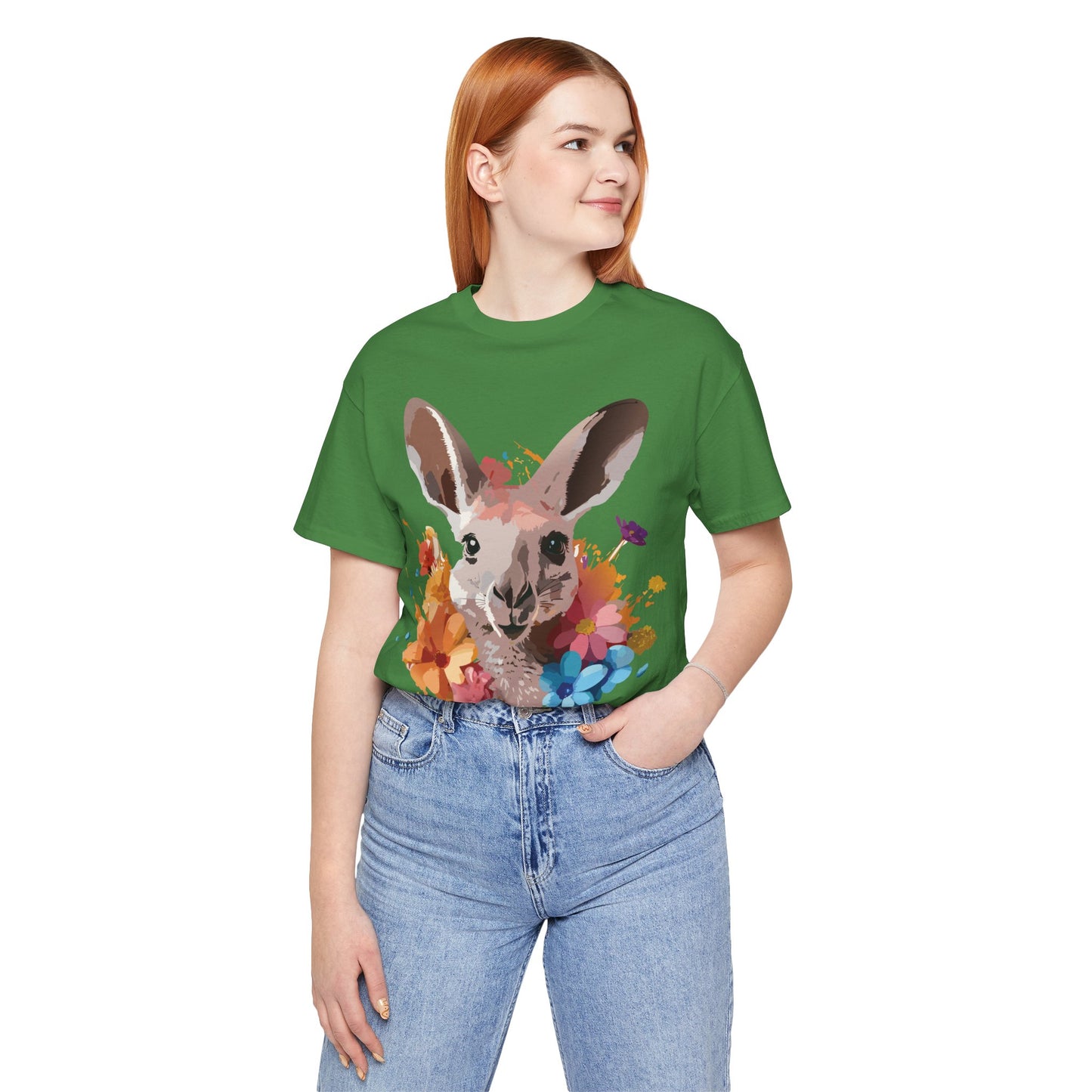 Natural Cotton Tee Shirt with Kangaroo