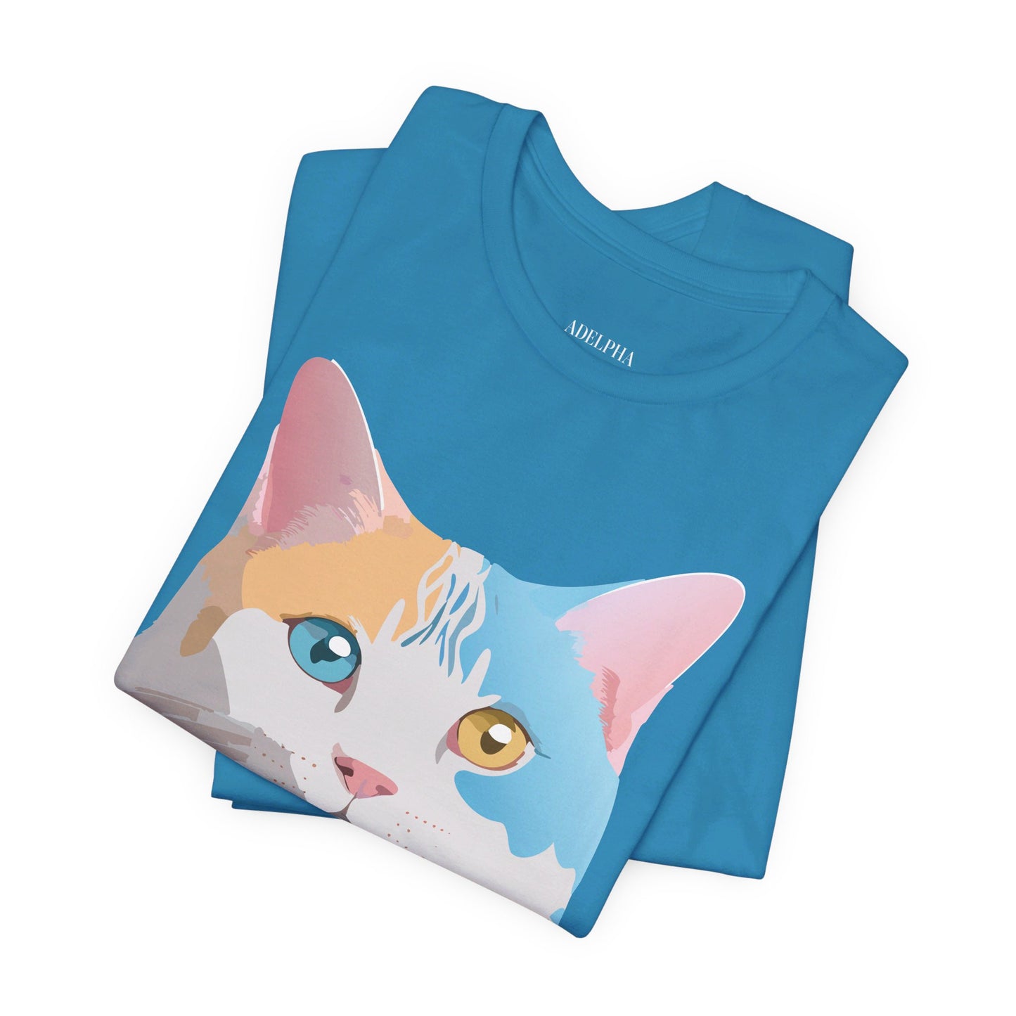 Natural Cotton Tee Shirt with Cat