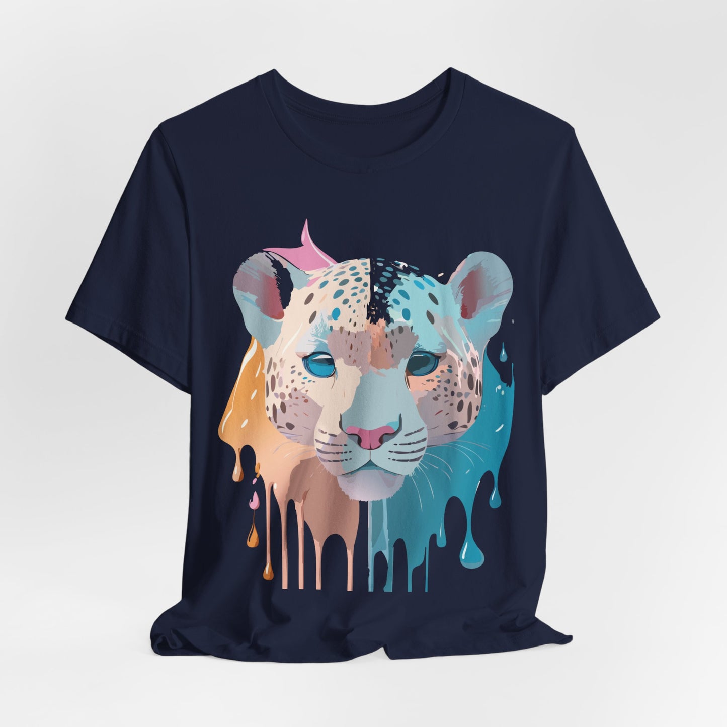 Natural Cotton Tee Shirt with Cheetah