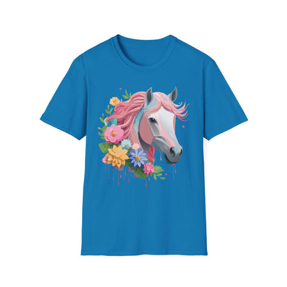 Unisex Horse Shirt Softstyle Cotton Tee With Animal Print Design