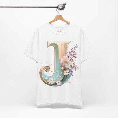 Natural Cotton Tee Shirt - Letters Collection - J Printify