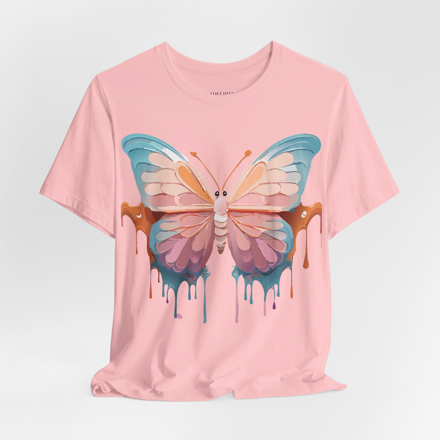 Natural Cotton Tee Shirt with Butterfly