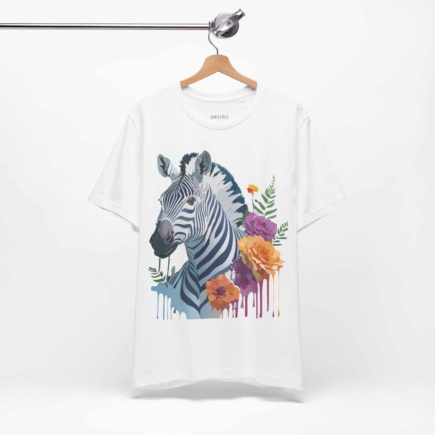 Natural Cotton Tee Shirt with Zebra