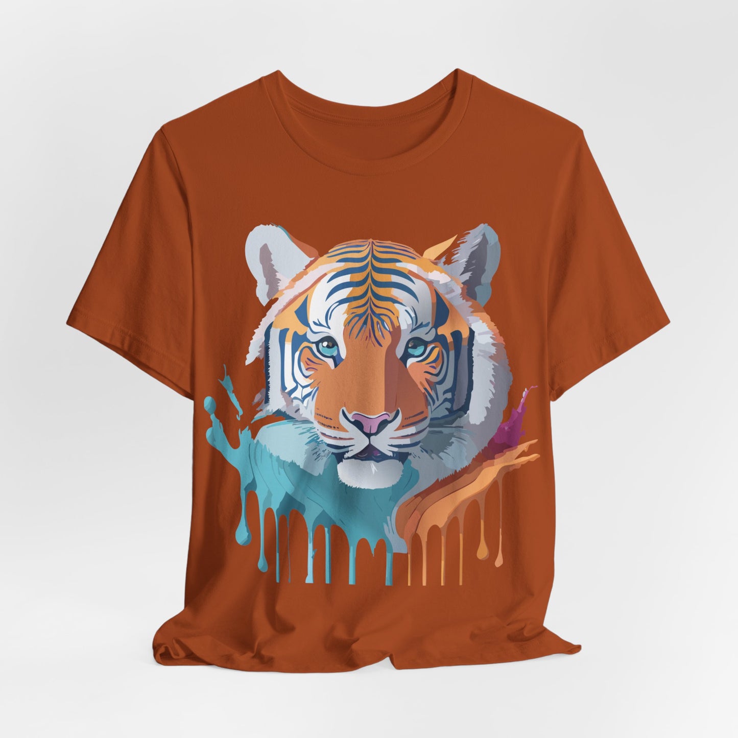 Natural Cotton Tee Shirt with Tiger