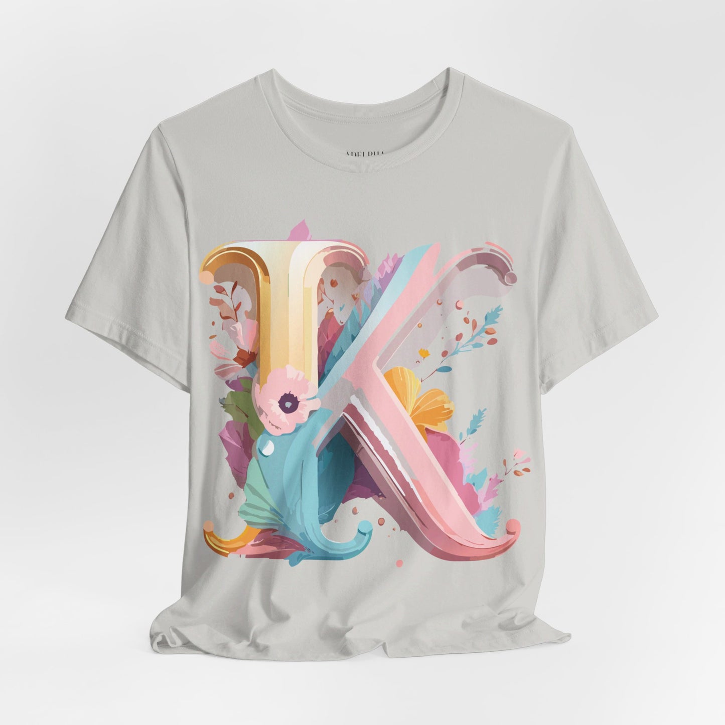 Natural Cotton Tee Shirt - Letters Collection - K